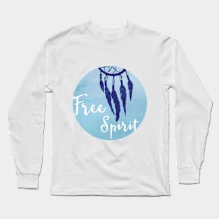 Free Spirit Blue Dreamcatcher Long Sleeve T-Shirt